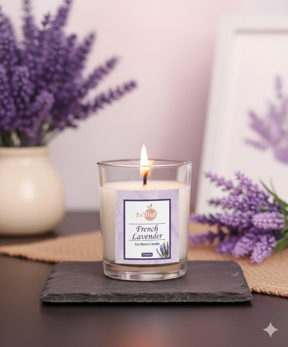 In'lief Shot Glass Candle | French Lavender | 50gms