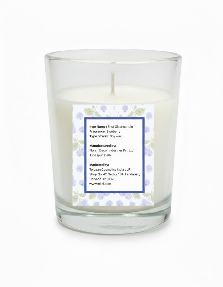In'lief Shot Glass Candle | Blueberry | 50gms