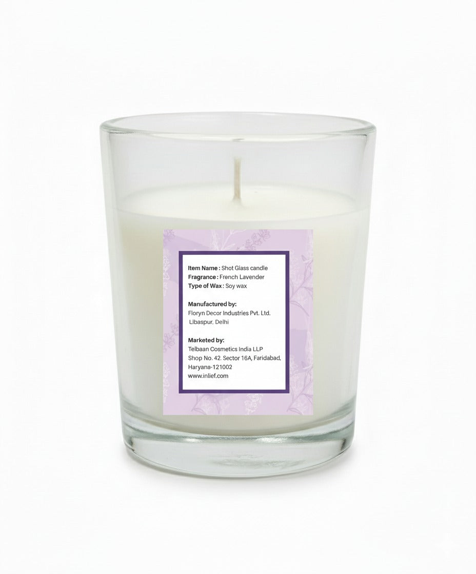 In'lief Shot Glass Candle | French Lavender | 50gms
