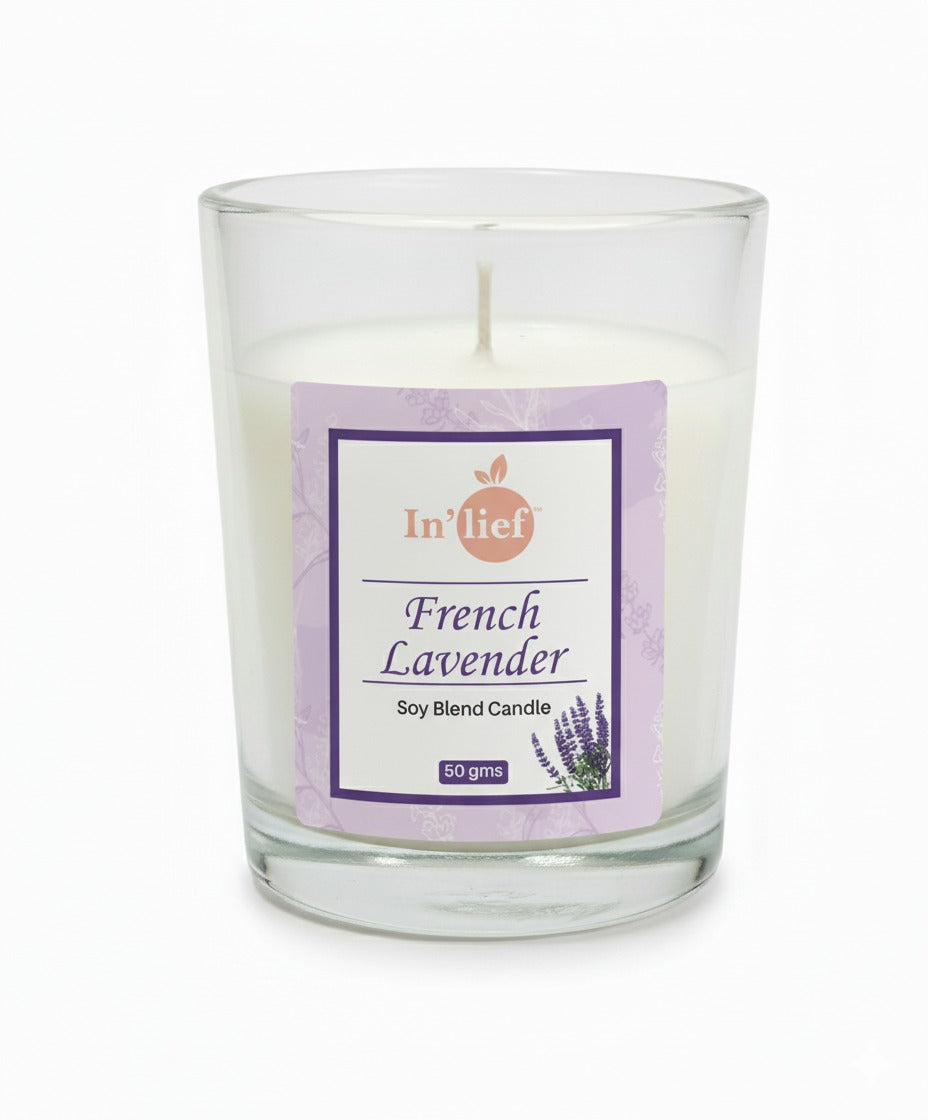 In'lief Shot Glass Candle | French Lavender | 50gms