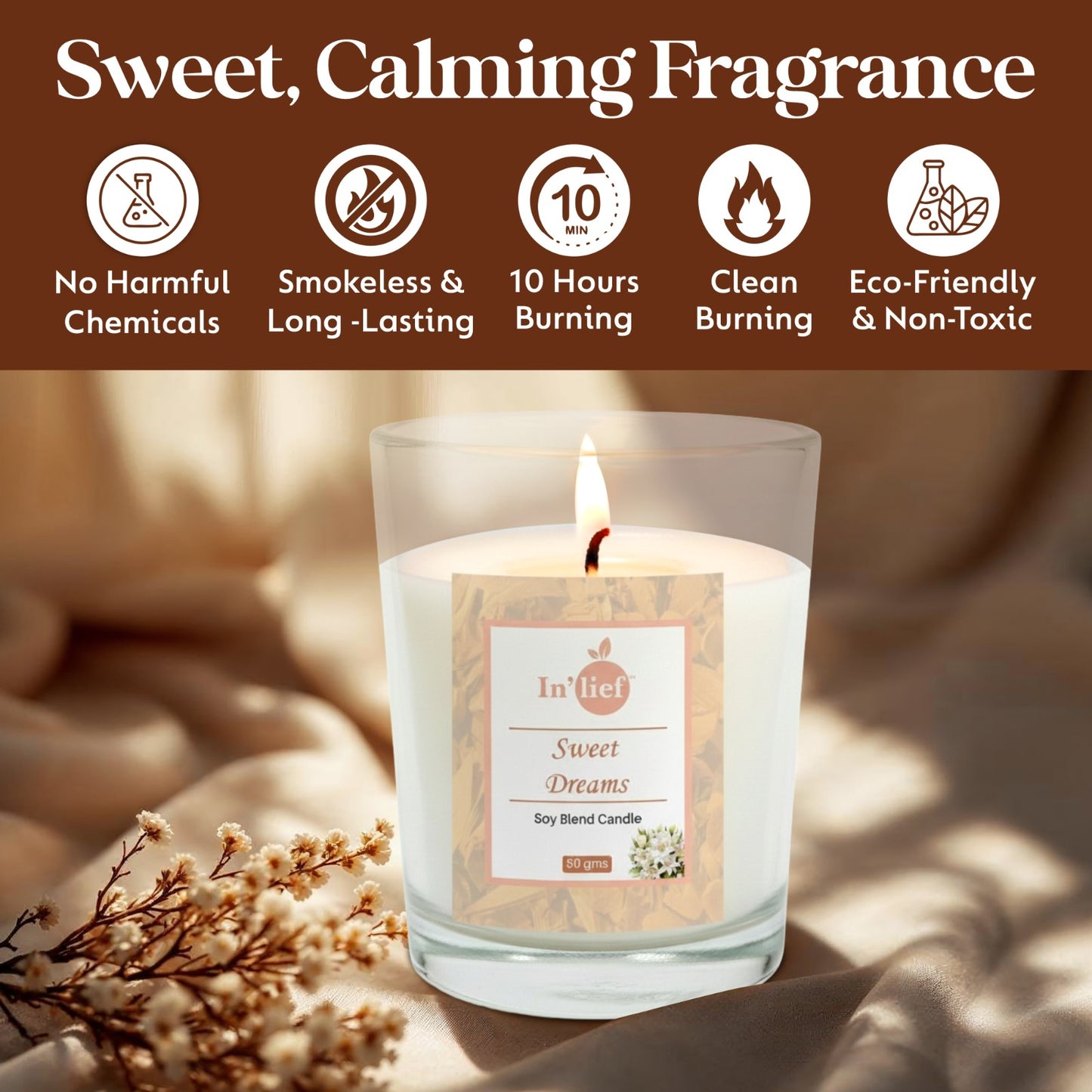 In'lief Shot Glass Candle | Sweet Dreams | 50gms