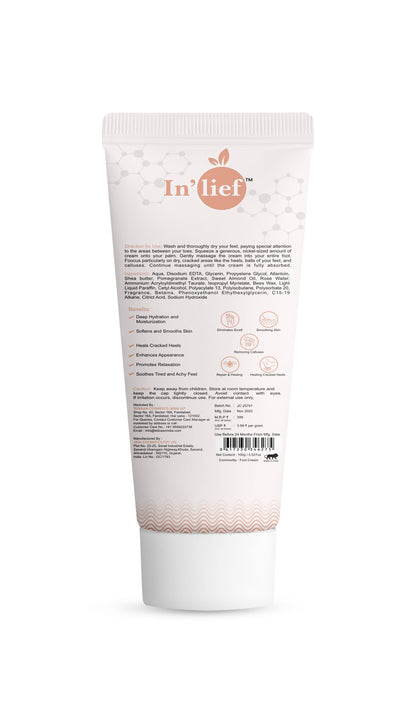 Deep Moisturizing Foot Cream with Shea Butter & Pomegranate Extract – Softens Dry, Cracked Heels | Non-Greasy, Fast Absorbing | Nourishing Daily Foot Care