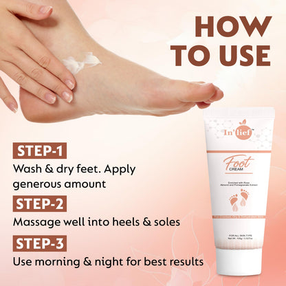 Deep Moisturizing Foot Cream with Shea Butter & Pomegranate Extract – Softens Dry, Cracked Heels | Non-Greasy, Fast Absorbing | Nourishing Daily Foot Care
