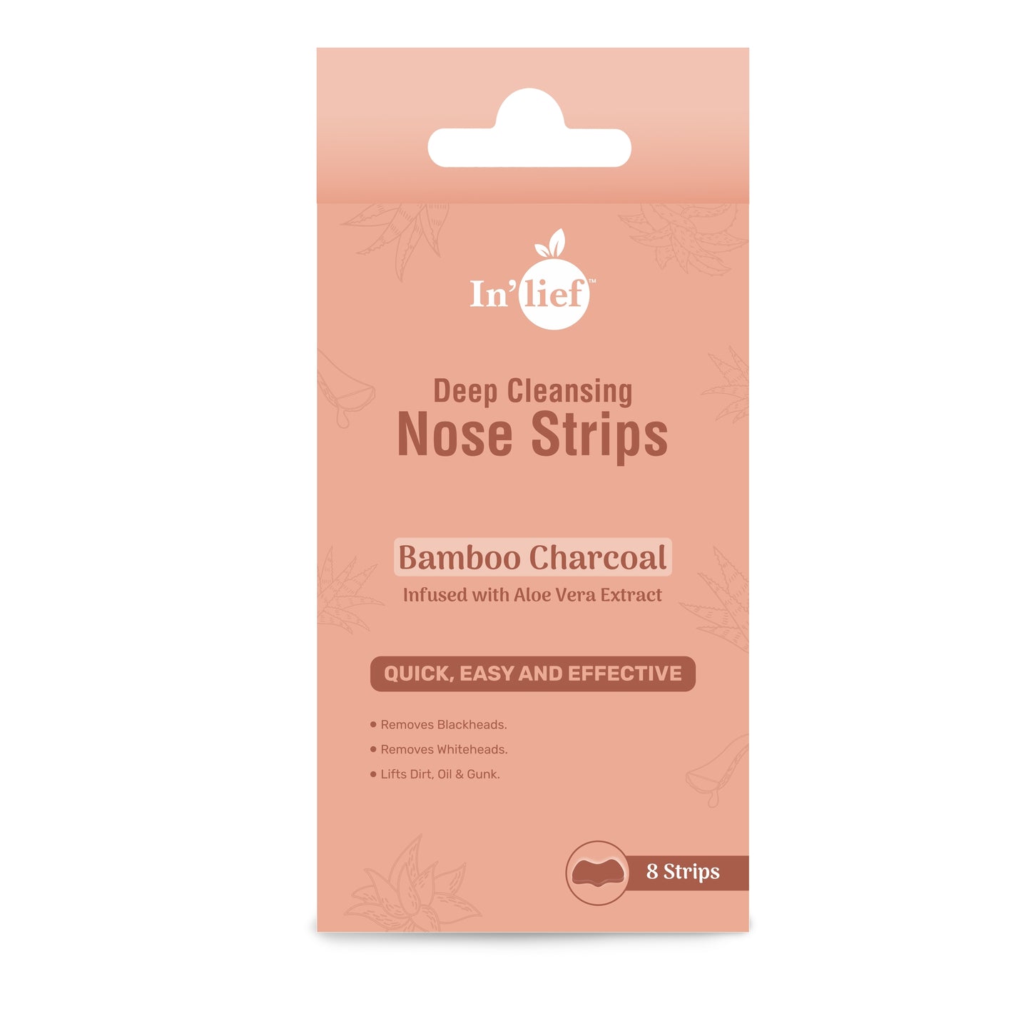 Deep Cleansing Nose Strips | Bamboo Charcoal | Blackhead & Whitehead Remover with Aloe Vera (Pack of 8)