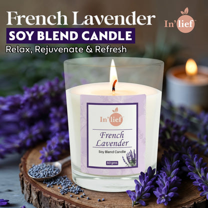 In'lief Shot Glass Candle | French Lavender | 50gms