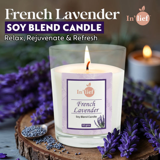 In'lief Shot Glass Candle | French Lavender | 50gms