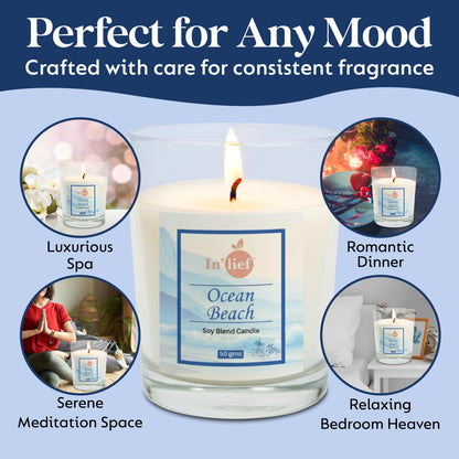 In'lief Shot Glass Candle | Ocean Beach | 50gms