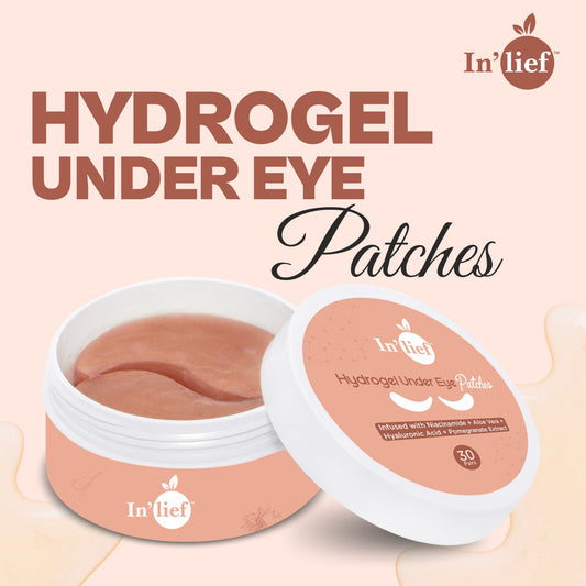 Hydrogel Under Eye Patch (30 Pairs) | Infused with Niacinamide, Aloe Vera, Hyaluronic Acid & Pomegranate Extract